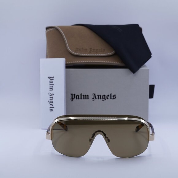 Palm Angels PERI10I KING 6064 Shield Sunglasses - Havana Gold /Brown - Picture 2 of 10
